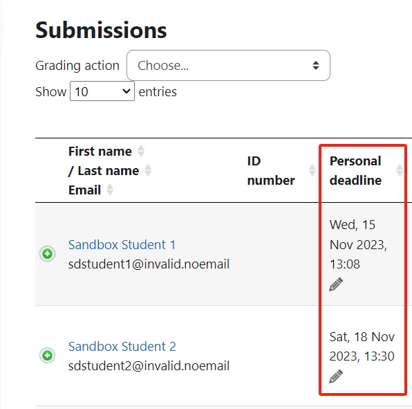 coursework deadlines 2023